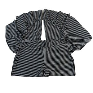 Zara Trafaluc Elastic Waist Pull On Flared Ruffle Pants Size Large